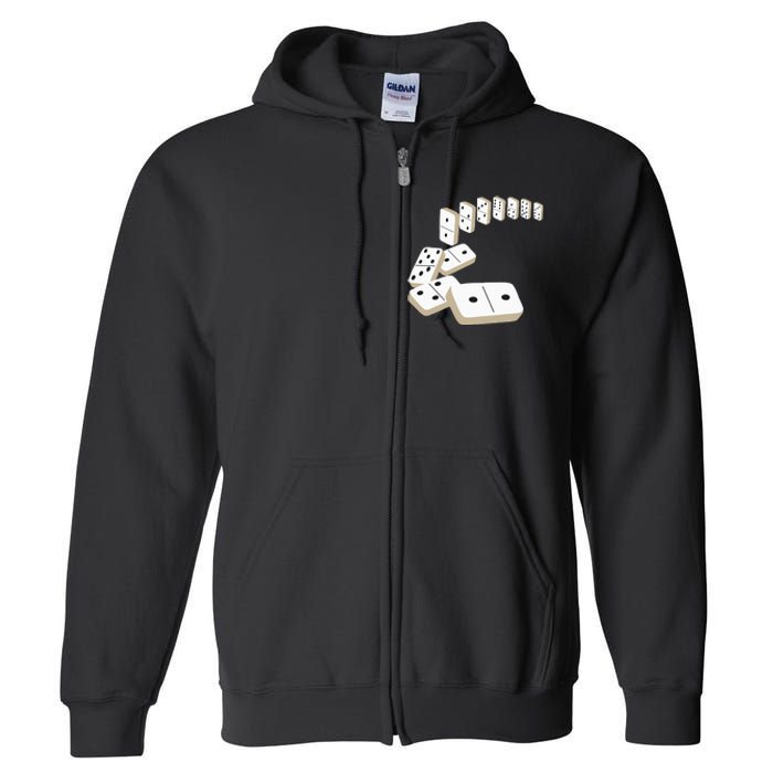 Dominoes Tiles Domino Player Dominoes Lover Full Zip Hoodie