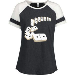 Dominoes Tiles Domino Player Dominoes Lover Enza Ladies Jersey Colorblock Tee