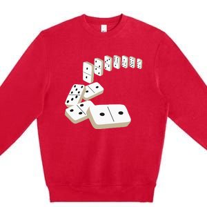 Dominoes Tiles Domino Player Dominoes Lover Premium Crewneck Sweatshirt