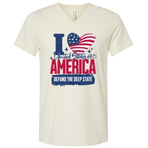 Defund The Deep State MAGA Conservative Republican Fourth Of July V-Neck T-Shirt