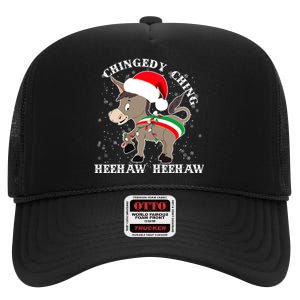 Dominick The Donkey Chingedy Ching Italian Christmas Donkey High Crown Mesh Back Trucker Hat