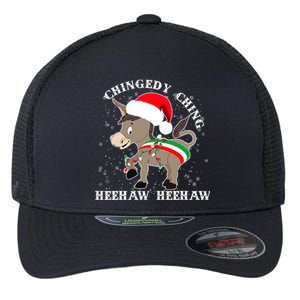 Dominick The Donkey Chingedy Ching Italian Christmas Donkey Flexfit Unipanel Trucker Cap