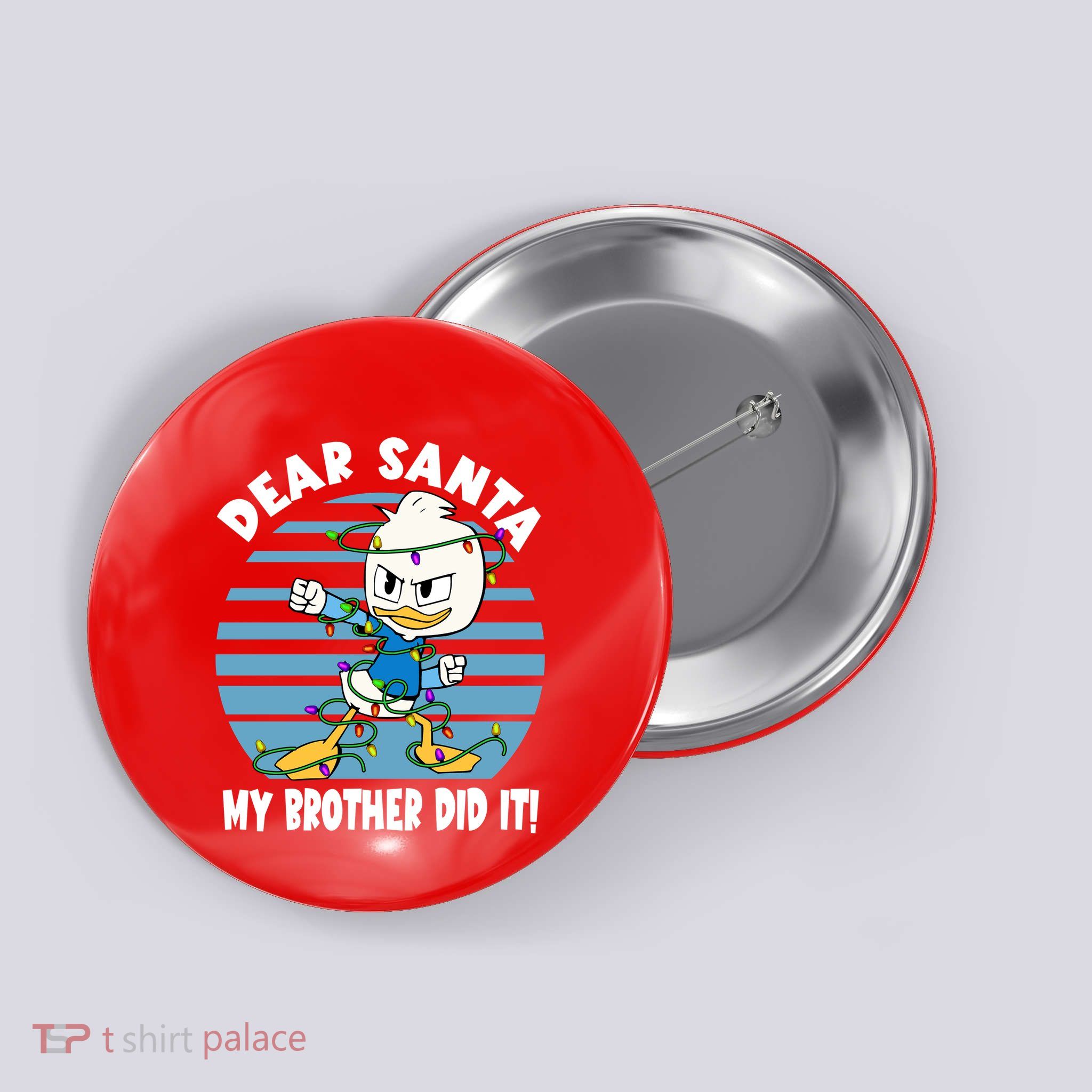 Duck Tales Dewey Dear Santa My Brother Did It Dewey Christmas Lights Button