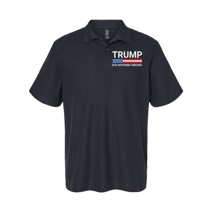 Donald Trump Did Nothing Wrong Softstyle Adult Sport Polo