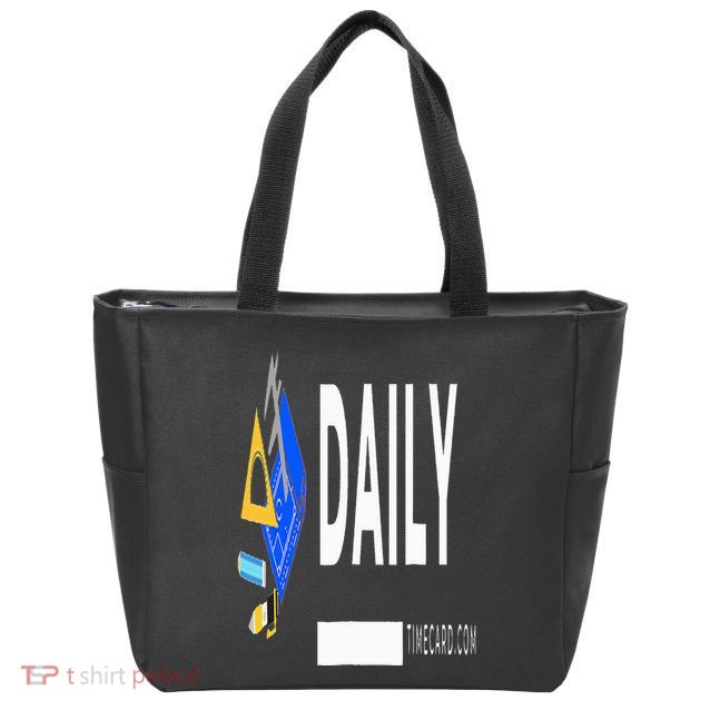 Daily Timecard Zip Tote Bag