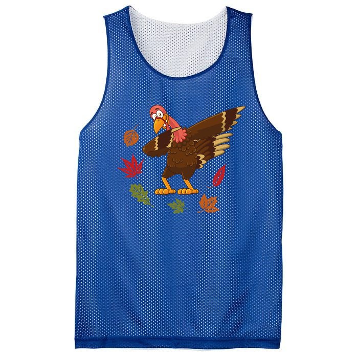 Dabbing Turkey Dabbing Thanksgiving Turkey Day Costume Cool Gift Mesh Reversible Basketball Jersey Tank