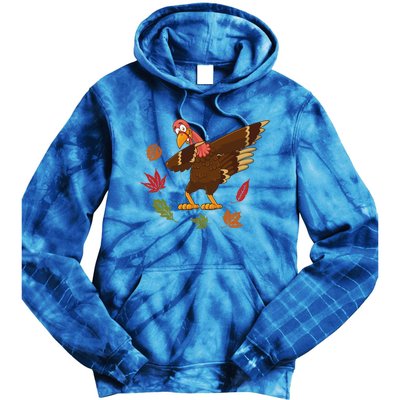 Dabbing Turkey Dabbing Thanksgiving Turkey Day Costume Cool Gift Tie Dye Hoodie