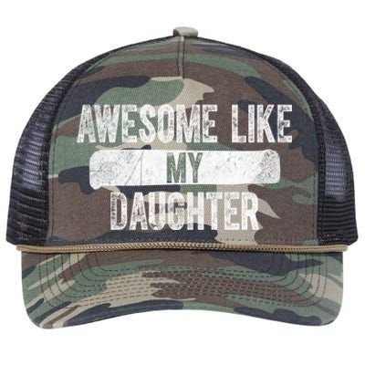 Daughter To Dad Funny Gift Awesome Like My Daughter Fathers Day Cute Gift Retro Rope Trucker Hat Cap