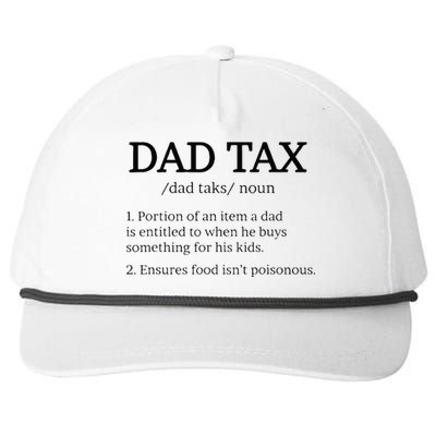 Dad Tax Dad Tax For Men Dad Tax Definition Snapback Five-Panel Rope Hat