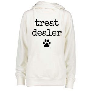 Dog Treat Dealer Funny Humor Dog Owner Dog Treats Dog Lover Funny Gift Womens Funnel Neck Pullover Hood