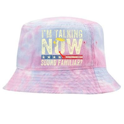 Donald Trump Debate Kamala IM Speaking Now Sounds Familiar Tie-Dyed Bucket Hat