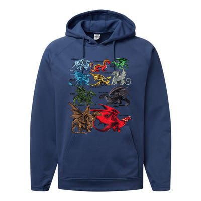 Dragon Types Dragon Lovers Women Men Gifts Performance Fleece Hoodie