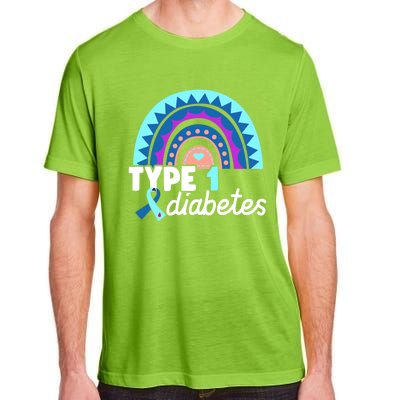 Diabetic T1d Dad Mom Rainbow Type 1 Diabetes Awareness Gift Adult ChromaSoft Performance T-Shirt