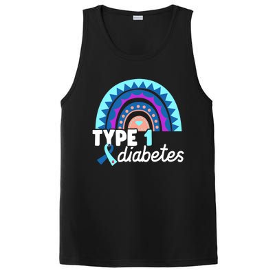 Diabetic T1d Dad Mom Rainbow Type 1 Diabetes Awareness Gift PosiCharge Competitor Tank