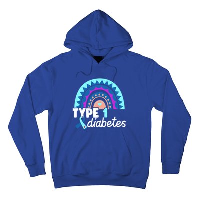 Diabetic T1d Dad Mom Rainbow Type 1 Diabetes Awareness Gift Hoodie