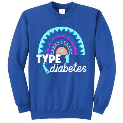 Diabetic T1d Dad Mom Rainbow Type 1 Diabetes Awareness Gift Sweatshirt