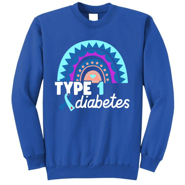 Diabetic T1d Dad Mom Rainbow Type 1 Diabetes Awareness Gift Sweatshirt