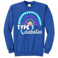 Diabetic T1d Dad Mom Rainbow Type 1 Diabetes Awareness Gift Tall Sweatshirt