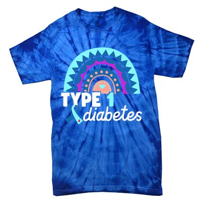 Diabetic T1d Dad Mom Rainbow Type 1 Diabetes Awareness Gift Tie-Dye T-Shirt