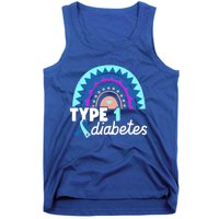 Diabetic T1d Dad Mom Rainbow Type 1 Diabetes Awareness Gift Tank Top