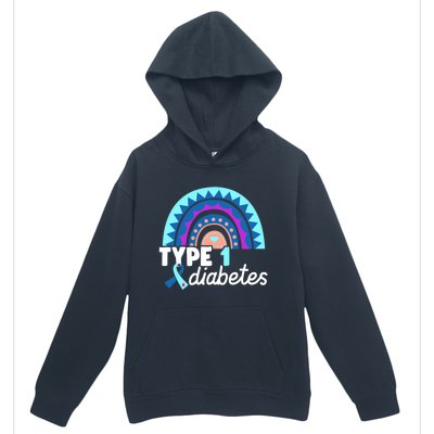 Diabetic T1d Dad Mom Rainbow Type 1 Diabetes Awareness Gift Urban Pullover Hoodie