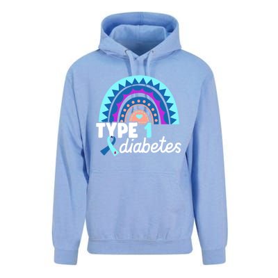 Diabetic T1d Dad Mom Rainbow Type 1 Diabetes Awareness Gift Unisex Surf Hoodie