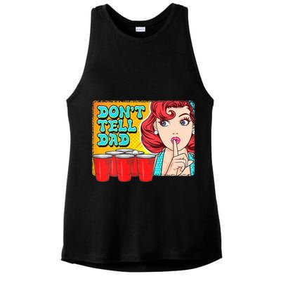 Dont Tell Dad Beer Pong Team Ladies PosiCharge Tri-Blend Wicking Tank