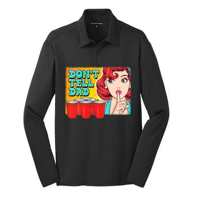 Dont Tell Dad Beer Pong Team Silk Touch Performance Long Sleeve Polo