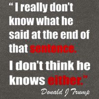 Donald Trump Dont Know What He Said At The End Of That Sentence Cotton Canvas Backpack