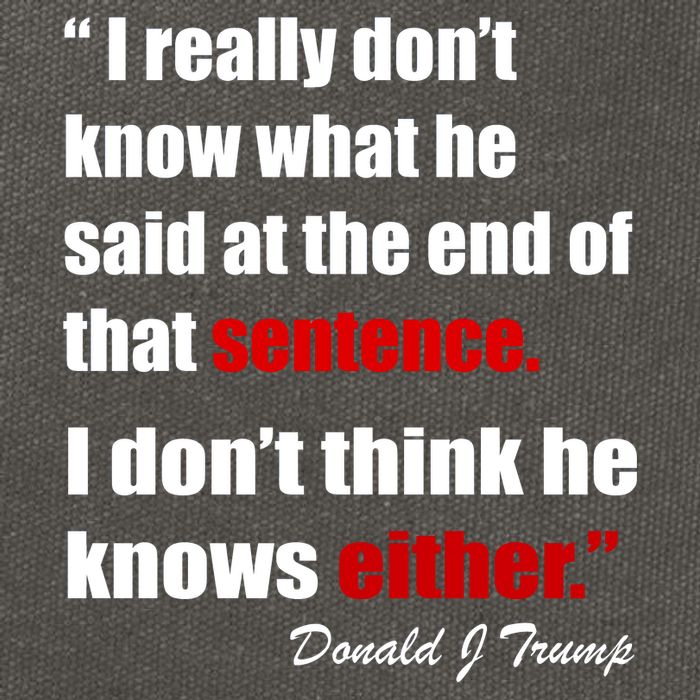 Donald Trump Dont Know What He Said At The End Of That Sentence Cotton Canvas Backpack
