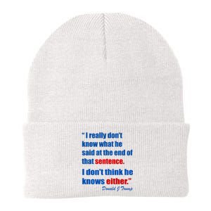 Donald Trump Dont Know What He Said At The End Of That Sentence Knit Cap Winter Beanie