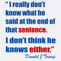 Donald Trump Dont Know What He Said At The End Of That Sentence Baby Bodysuit