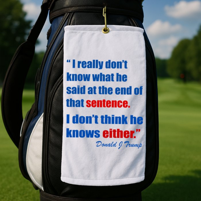 Donald Trump Dont Know What He Said At The End Of That Sentence Golf Towel