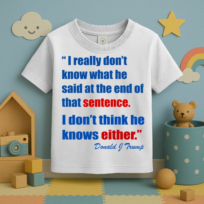 Donald Trump Dont Know What He Said At The End Of That Sentence Toddler T-Shirt