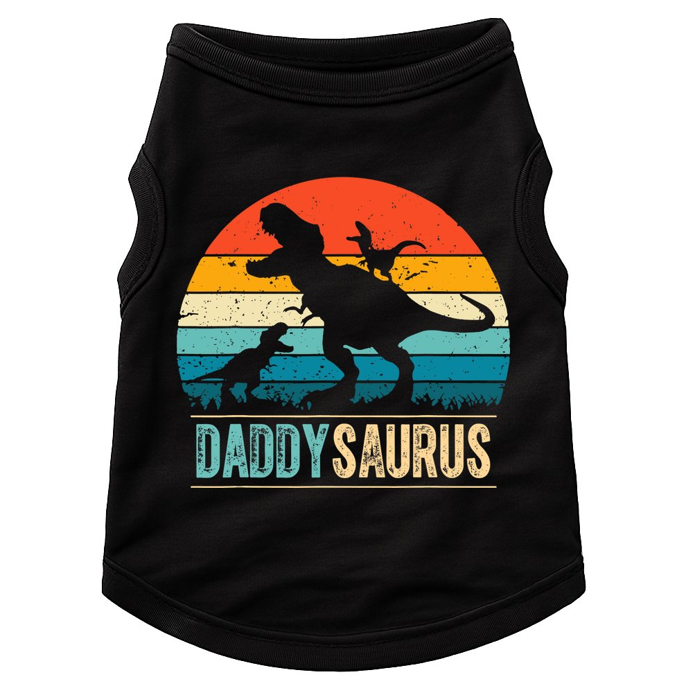 Daddysaurus T-Rex Dad Dinosaur Daddy Saurus Fathers Day Doggie Tank