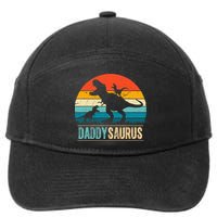 Daddysaurus T-Rex Dad Dinosaur Daddy Saurus Fathers Day 7-Panel Snapback Hat