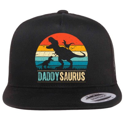 Daddysaurus T-Rex Dad Dinosaur Daddy Saurus Fathers Day Flatbill Hat