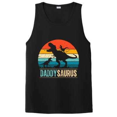 Daddysaurus T-Rex Dad Dinosaur Daddy Saurus Fathers Day PosiCharge Competitor Tank