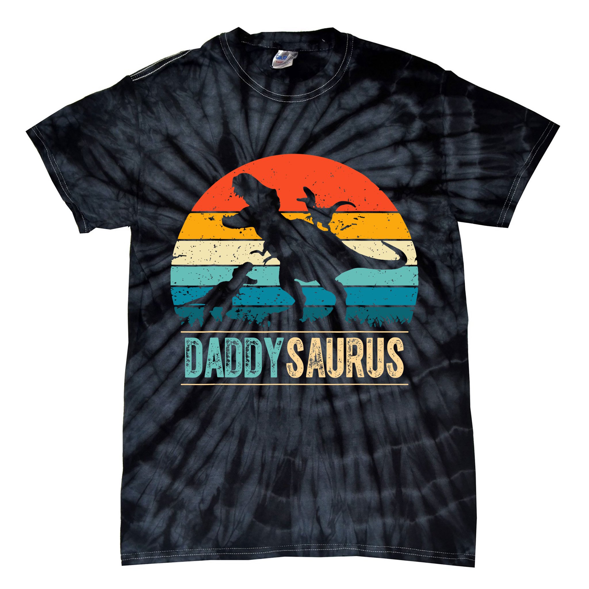 Daddysaurus T-Rex Dad Dinosaur Daddy Saurus Fathers Day Tie-Dye T-Shirt