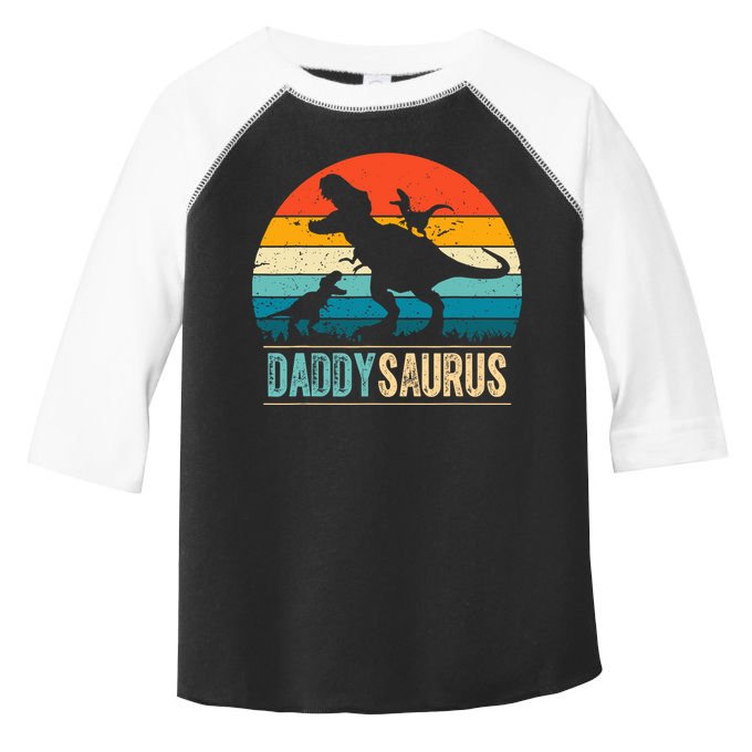 Daddysaurus T-Rex Dad Dinosaur Daddy Saurus Fathers Day Toddler Fine Jersey T-Shirt