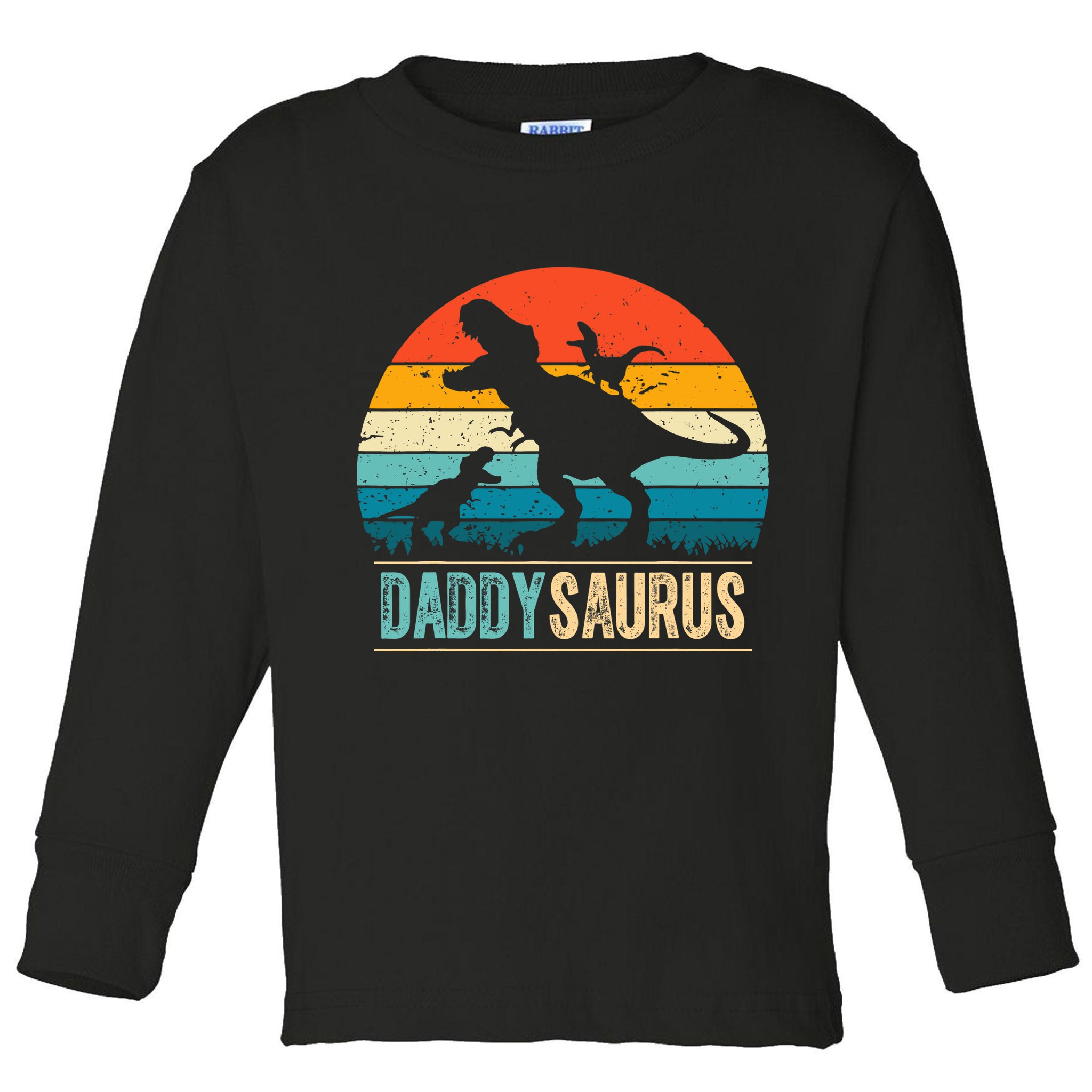 Daddysaurus T-Rex Dad Dinosaur Daddy Saurus Fathers Day Toddler Long Sleeve Shirt