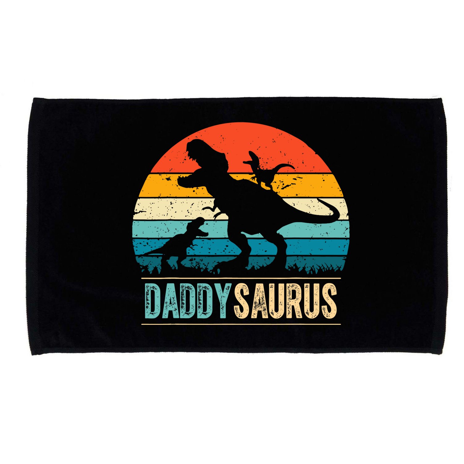 Daddysaurus T-Rex Dad Dinosaur Daddy Saurus Fathers Day Microfiber Hand Towel