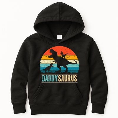Daddysaurus T-Rex Dad Dinosaur Daddy Saurus Fathers Day Kids Hoodie