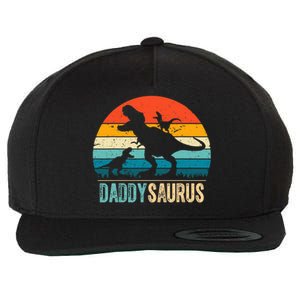 Daddysaurus T-Rex Dad Dinosaur Daddy Saurus Fathers Day Wool Snapback Cap