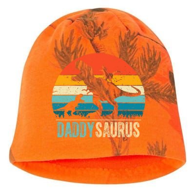 Daddysaurus T-Rex Dad Dinosaur Daddy Saurus Fathers Day Kati - Camo Knit Beanie