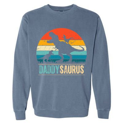 Daddysaurus T-Rex Dad Dinosaur Daddy Saurus Fathers Day Garment-Dyed Sweatshirt