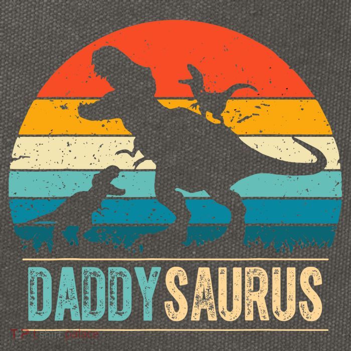 Daddysaurus T-Rex Dad Dinosaur Daddy Saurus Fathers Day Cotton Canvas Backpack
