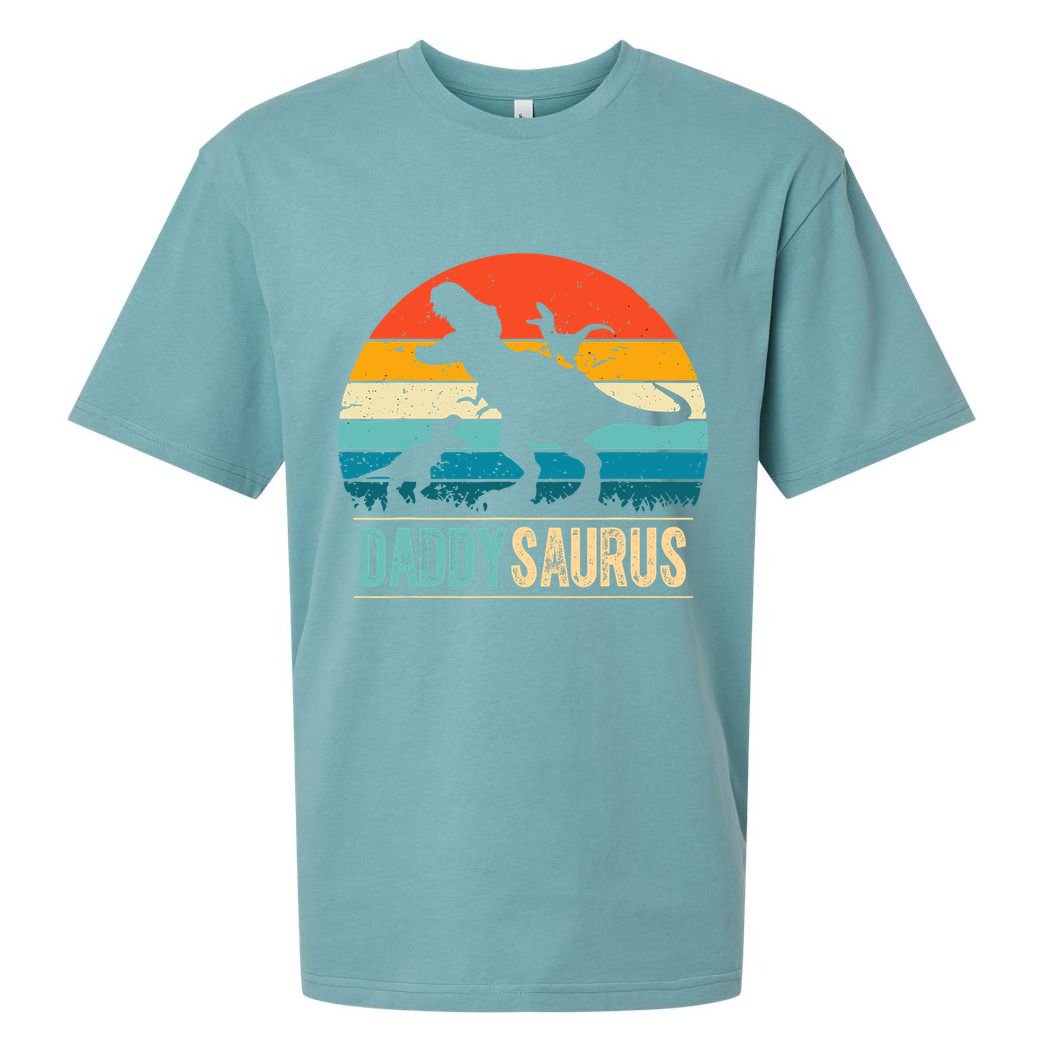 Daddysaurus T-Rex Dad Dinosaur Daddy Saurus Fathers Day Sueded Cloud Jersey T-Shirt