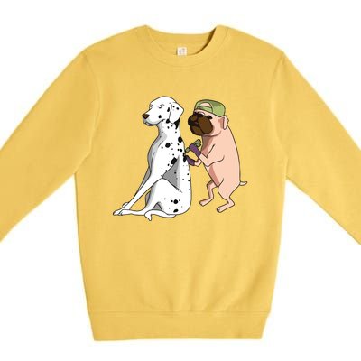 Dalmatian Tattoo Dog Lover Funny Pug Cute Dogs Premium Crewneck Sweatshirt