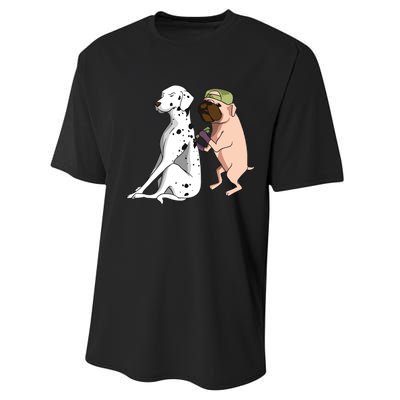 Dalmatian Tattoo Dog Lover Funny Pug Cute Dogs Performance Sprint T-Shirt